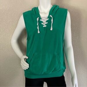 Flirtitude Green Sleeveless Hoodie
